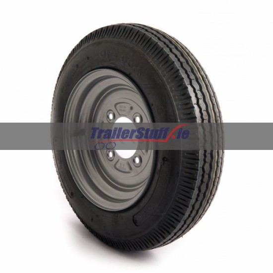 4.00-10, 4 ply, 4 on 115mm. PCD wheel 