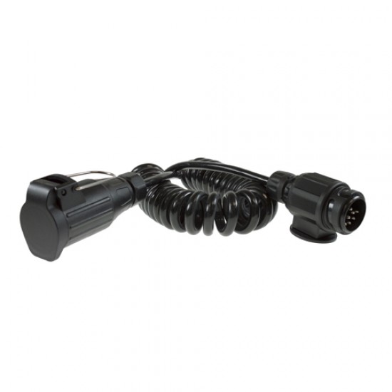 8 Pin 2.5m Curly Extension Lead With 8 Pin Plug & 8 Pin Flying Socket