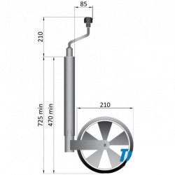 48MM JOCKEY WHEEL 100KG TELESCOPIC 