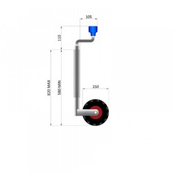 48mm. pneumatic  jockey wheel 