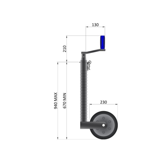 48mm 750kg Heavy Duty Serrated Jockey Wheel