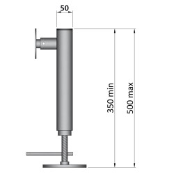 1000KG 350-500MM SWIVEL JACK