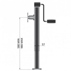 1265KG 580-980MM HEAVY DUTY SIDE-WIND TELESCOPIC SWIVEL JACK