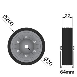 200MM jockey wheel replacement wheel